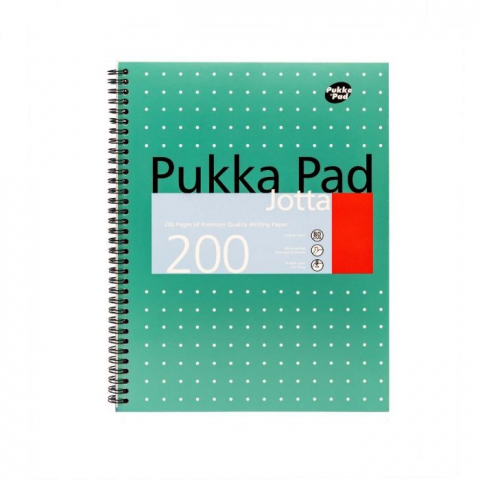 Papetarie & Birotica - Caiet cu Spirală Pukka Pad Metallic Jotta A4, 200 Pagini Dictando, Hârtie 80g, Coperți Cartonate