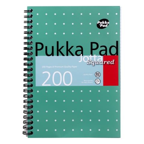 Papetarie & Birotica - Caiet cu Spirală Pukka Pad Metallic Jotta A5, 200 File Matematică, Hârtie 80g, Coperți Cartonate