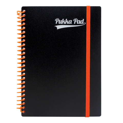 Caiet cu Spirală Pukka Pad PP Neon A5, 200 Pagini Dictando, Portocaliu / Albastru / Roz [1]
