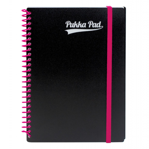 Caiet cu Spirală Pukka Pad PP Neon A5, 200 Pagini Dictando, Portocaliu / Albastru / Roz [2]