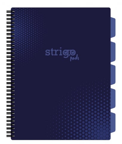 Caiete - Caiet cu Spirală și Separatoare Strigo Pads Project Book Basic A4, Matematică, Albastru Închis