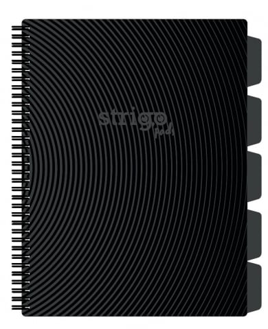 Caiete - Caiet cu Spirală și Separatoare Strigo Pads Project Book Basic A4, Matematică, Gri Închis