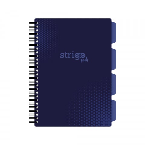 Caiete - Caiet cu Spirală și Separatoare Strigo Pads Project Book Basic B5, Matematică, Albastru Închis