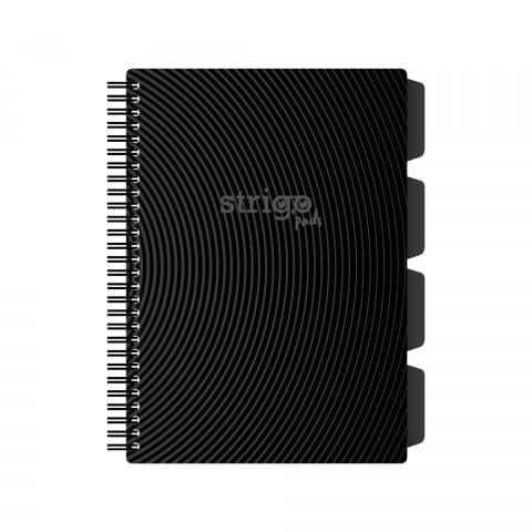 Caiete - Caiet cu Spirală și Separatoare Strigo Pads Project Book Basic B5, Matematică, Gri Închis