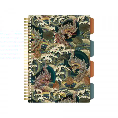 Caiete - Caiet cu Spirală și Separatoare Strigo Pads Project Book DRAGON B5, Matematică, Coperți Mixt Culoare