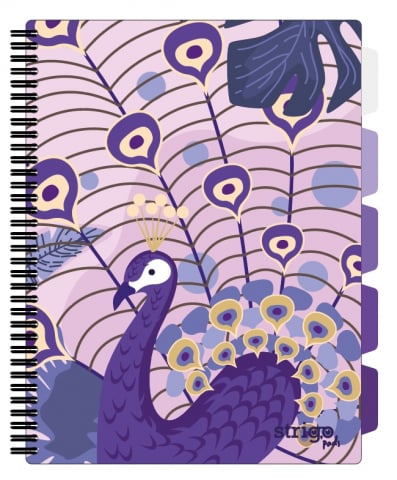 Caiete - Caiet cu Spirală și Separatoare Strigo Pads Project Book Jungle A4, Matematică, Mov