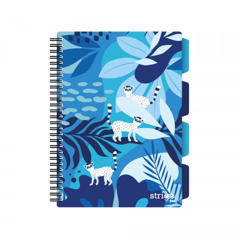 Caiete - Caiet cu Spirală și Separatoare Strigo Pads Project Book Jungle B5, Matematică, Albastru