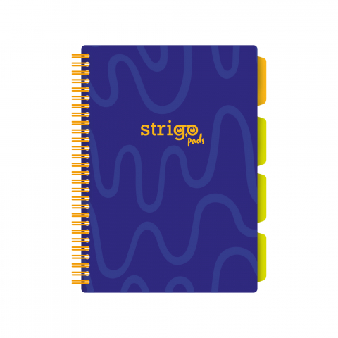 Caiete - Caiet cu Spirală și Separatoare Strigo Pads Project Book Neon B5, Dictando, Albastru