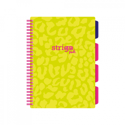 Caiete - Caiet cu spirala si separatoare, STRIGO PADS Project Book Neon, B5, Dictando, PADS085