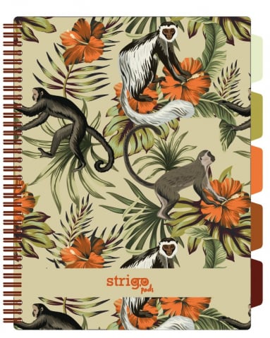 Caiete - Caiet cu Spirală și Separatoare Strigo Pads Project Book TROPICAL A4, Matematică, Floral