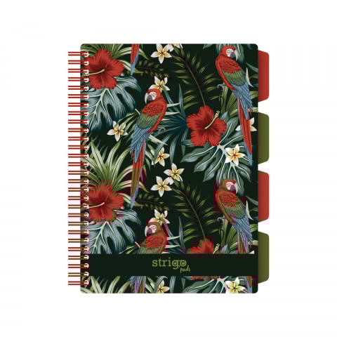 Caiete - Caiet cu Spirală și Separatoare Strigo Pads Project Book TROPICAL B5, Matematică, Floral