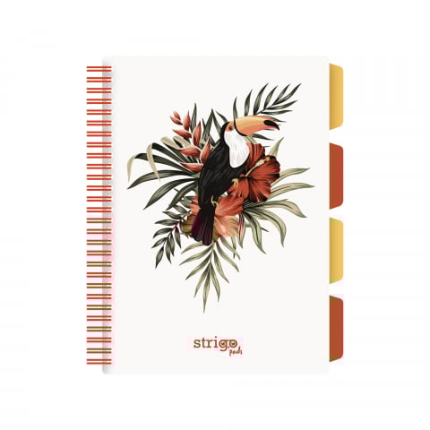 Caiete - Caiet cu Spirală și Separatoare Strigo Pads Project Book TROPICAL B5, Matematică, Floral
