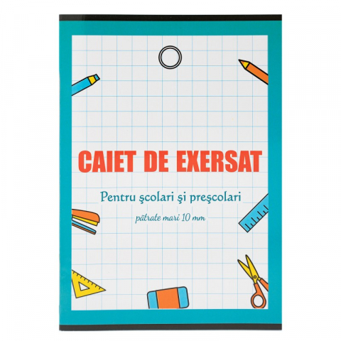 Caiet de exersat A5 pentru prescolari si scolari, 24 file, patratele mari 10mm [3]