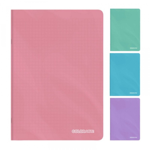 Caiet scolar A5, 48  file, dictando, colturi rotunjite, coperta plastic, culori pastelate, 70g/mp [4]