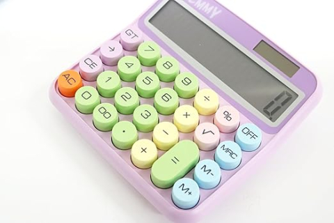 Calculator electronic cu afisare pentru scoala, birou, 12 digiti, mov,15x14 cm [2]