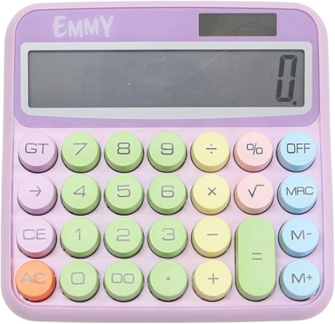 Calculatoare - Calculator electronic cu afisare pentru scoala, birou, 12 digiti, mov,15x14 cm
