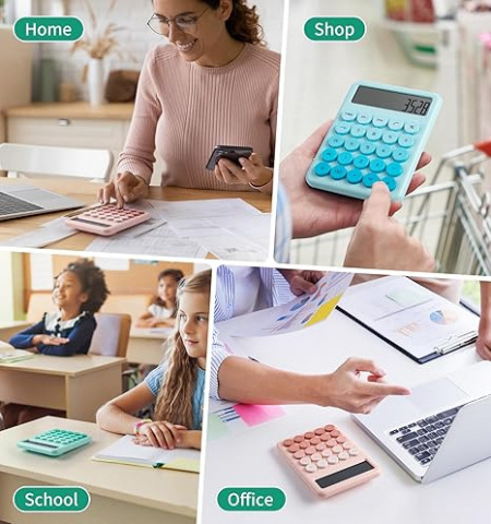 Calculator electronic cu afisare pentru scoala, birou, 12 digiti, verde deschis,14.5x10.5 cm [5]