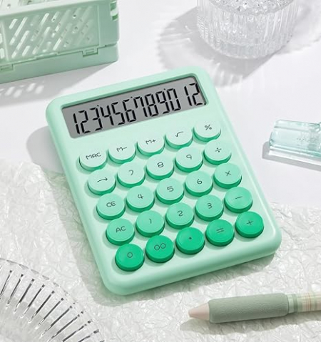 Calculator electronic cu afisare pentru scoala, birou, 12 digiti, verde deschis,14.5x10.5 cm [4]