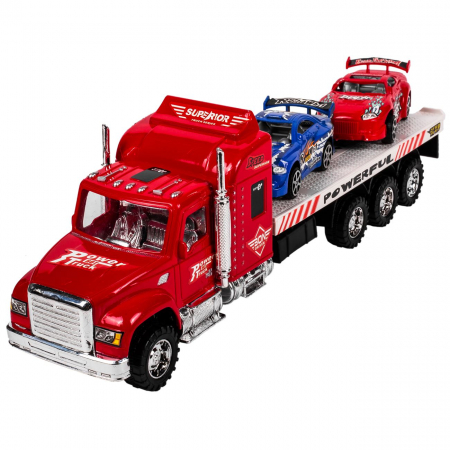 Masinute si vehicule cu telecomanda - Camion cu 2 mașini de curse