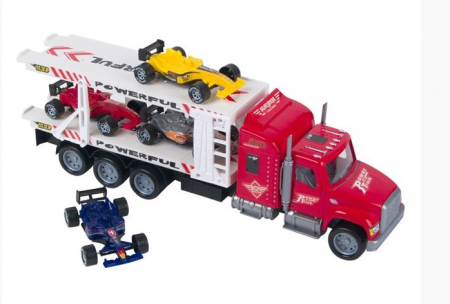 Masinute si vehicule cu telecomanda - Camion cu 4 masini de curse