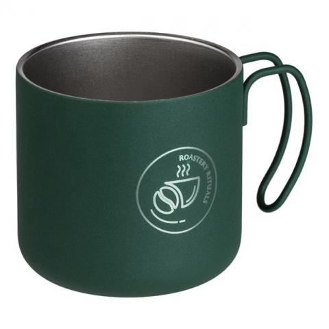 Sport & Activitati in aer liber - Cana metalica cu maner,verde mat,350 ml