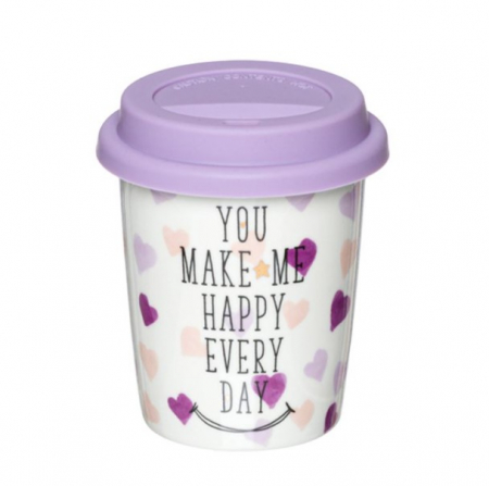Articole Bucatarie - Cana TO GO cu Design Inimi - Savurați cafeaua în mișcare cu stil!