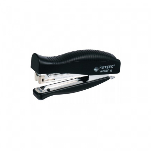Capsatoare si decapsatoare - Capsator capse 24/6, 30 coli, 64mm, plastic,negru,model Kangaro VERTIKA-45