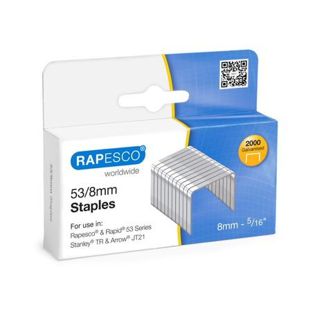 Capsatoare si decapsatoare - Capse 53/8 Rapesco pentru Tacker 2000 bucati/cutie