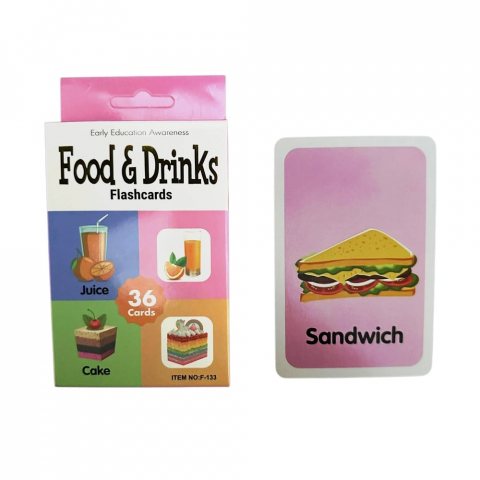 Jocuri si jucarii educative - Carduri pentru invatarea alimentelor in limba engleza, 36 bucati/set