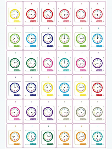 Carduri pentru invatarea citirii ceasului in limba engleza,36/bucati/set [1]