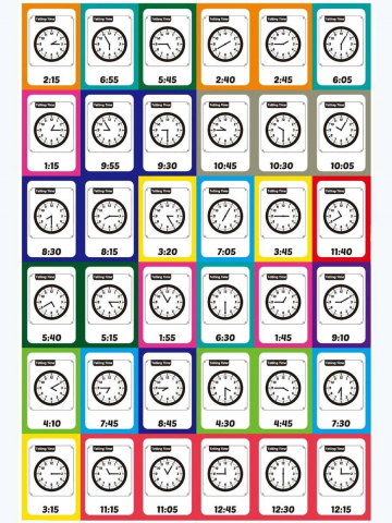 Carduri pentru invatarea citirii ceasului in limba engleza,36/bucati/set [2]