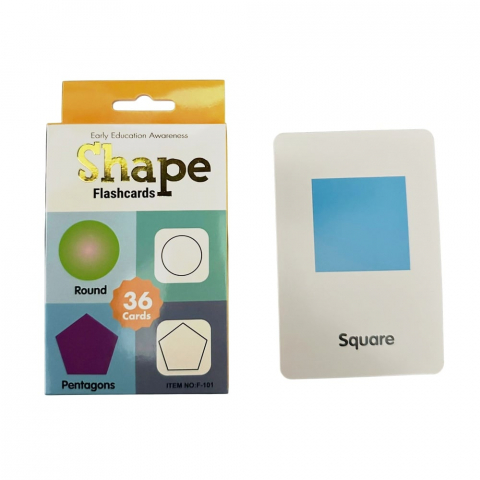 Jocuri si jucarii educative - Carduri pentru invatarea formelor geometrice in limba engleza, 36 bucati/set