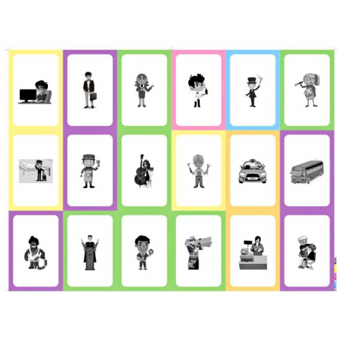 Carduri pentru invatarea profesiilor in limba engleza,36/bucati/set [3]