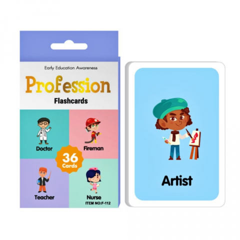 Jocuri si jucarii educative - Carduri pentru invatarea profesiilor in limba engleza,36/bucati/set