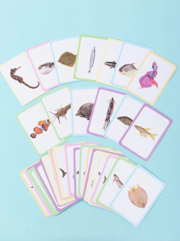 Carduri pentru invatarea vietatilor marine in limba engleza,36/bucati/set [3]