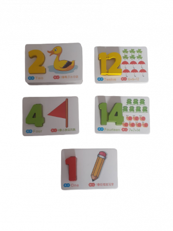 Puzzle copii - Carduri puzzle cu numere de la 1 la 20 si betisoare