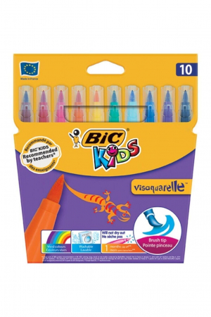 Carioci - Set 10 carioci lavabile cu varf tip pensula