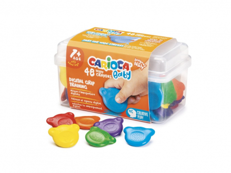 Carioci - Carioca Baby 1+ creioane cerate Teddy 48 buc/cuttie