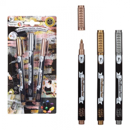 Carioca creta lichida,culori metalizate,3 bucati/set [1]