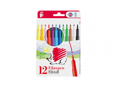 Produse art & craft-Lucru manual - Carioca cu varf fin subtire,cerneala non-toxica,12 culori/set