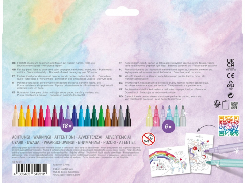 Carioci Faber-Castell Unicorni 18+6 culori, pastel cu sclipici [2]