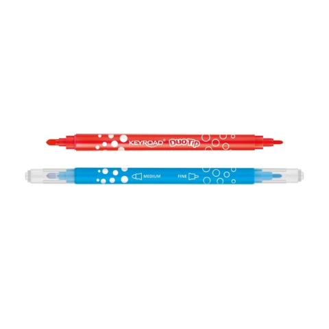 Carioci colorate Keyroad Duo Washable , 2 capete, 12 culori, varf 2-4mm, lavabile [1]