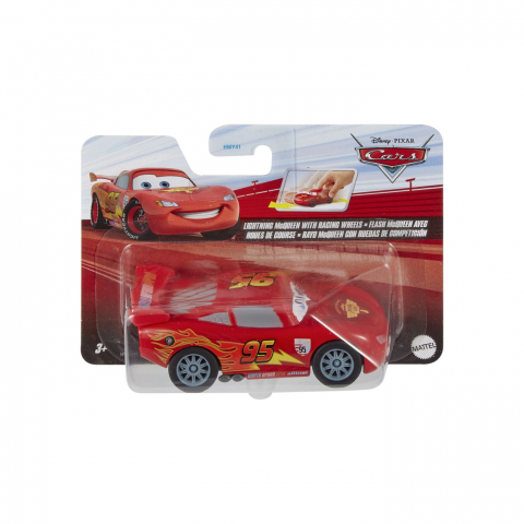 Jocuri si articole copii - CARS MASINUTA CU SISTEM PULLBACK FULGER MCQUEEN CU ROTI DE CURSE SCARA 1:43