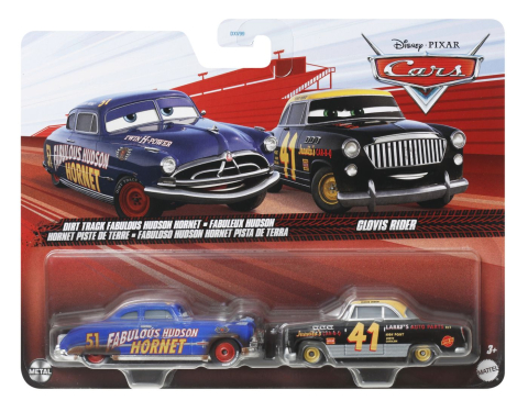 Jocuri si articole copii - CARS3 SET 2 MASINUTE METALICE FABULOUS HUDSON HORNET SI CLOVIS RIDER
