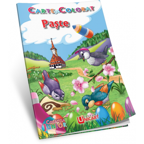 Carti Educative pentru copii - Carte de colorat A5, tematica Paste,16 pagini, +2 ani