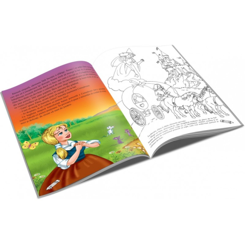 Carte de colorat și povești – Cenusareasa, tip A5, 16 pagini [1]