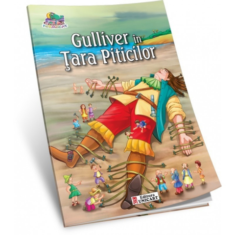 Carti de colorat - Carte de colorat și povești – Gulliver în Țara Piticilor, tip A5, 16 pagini