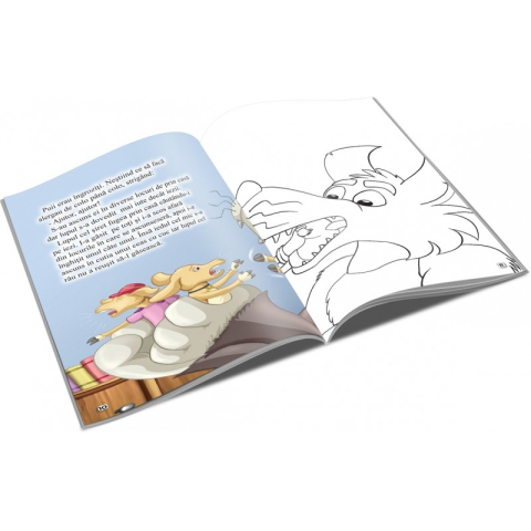 Carte de colorat și povești – Lupul și cei 7 iezi, tip A5, 16 pagini [1]