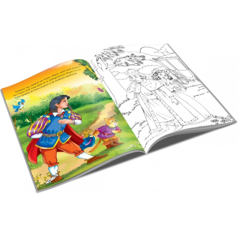 Carte de colorat și povești – Motanul Încălțat, tip A5, 16 pagini [1]