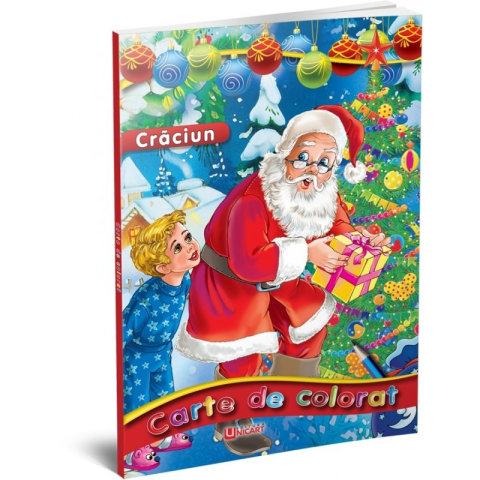 Carti Educative pentru copii - Carte de colorat tip A4,ilustratii  Craciun, 96 pagini